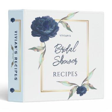 Navy Blue Rose Gold Frame  3 Ring Binder