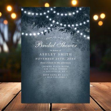 Navy Blue Rustic Tree String Lights