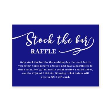 Navy Blue Script Stock the bar  Enclosure