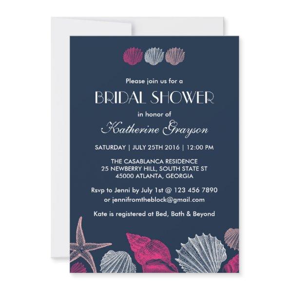 Navy Blue Seashells  for Summer Wedding