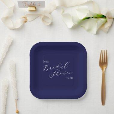 Navy Blue Simple Style  Paper Plates