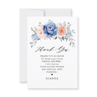 Navy Blue Slate Dusty Blush Pink  Thank You