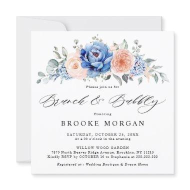 Navy Blue Slate Dusty Blush Pink Brunch & Bubbly