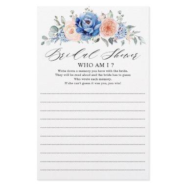 Navy Blue Slate Dusty Blush Who Am I Game