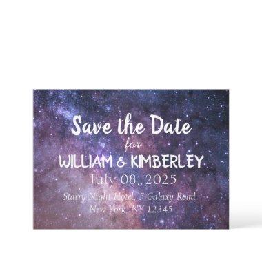 Navy blue Stars Sky Galaxy Elegant Wedding Save The Date