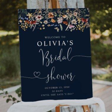 Navy Blue Tiny Wildflower  Foam Board