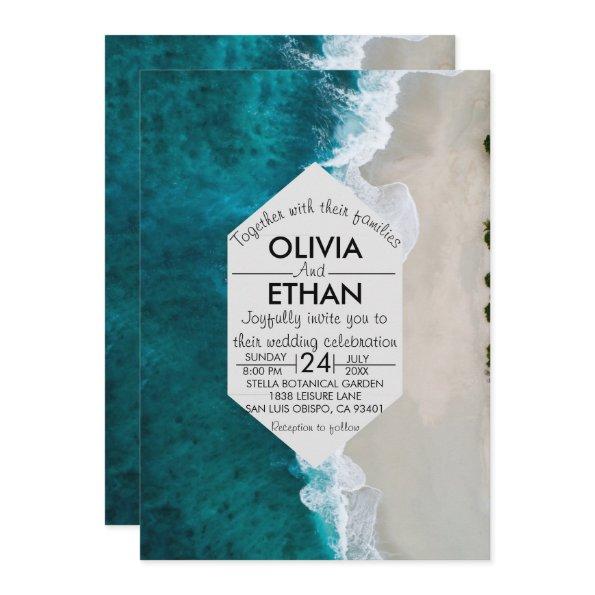 Navy blue waves coastal Wedding