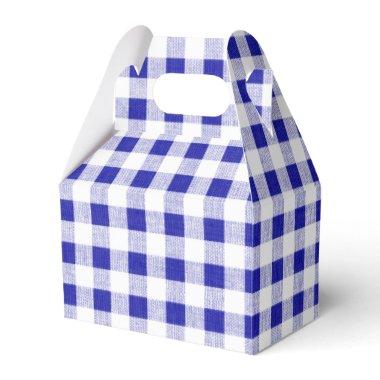 Navy Blue White Gingham Pattern Favor Boxes