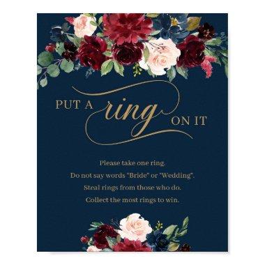 Navy blush burgundy put a ring on it sign game