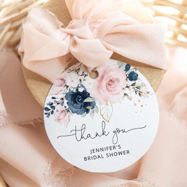 Navy Blush floral  Favor Tags