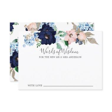 Navy & Blush Words of Wisdom Invitations