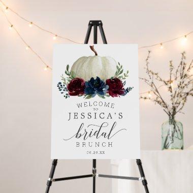 Navy Burgundy Bridal Shower Welcome Favors Sign