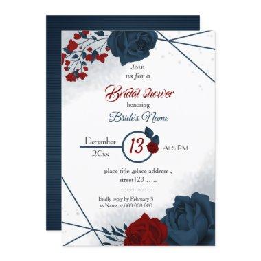 navy & burgundy floral geometric