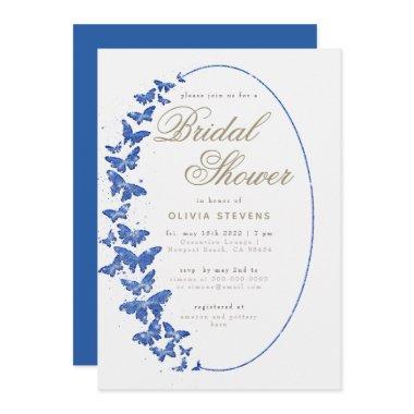 Navy Butterflies Boho Frame Elegant