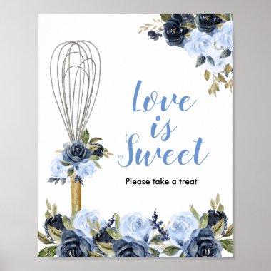 Navy Floral Soon to be Whisked away Love is Sweet Poster