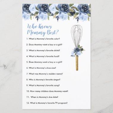 Navy Flowers Who Knows Mommy Best Greenery Floral