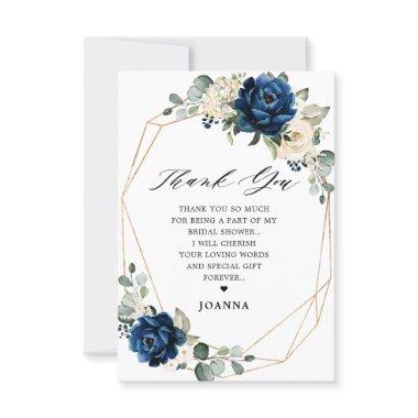 Navy Gold Champagne Ivory Geometric  Thank You