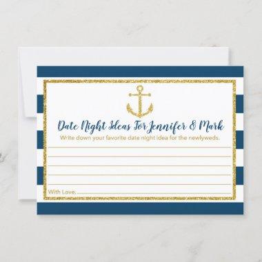 Navy & Gold Nautical Bridal Date Night Ideas