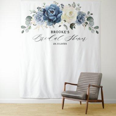Navy Gold White Ivory Geometric  Tape Tapestry