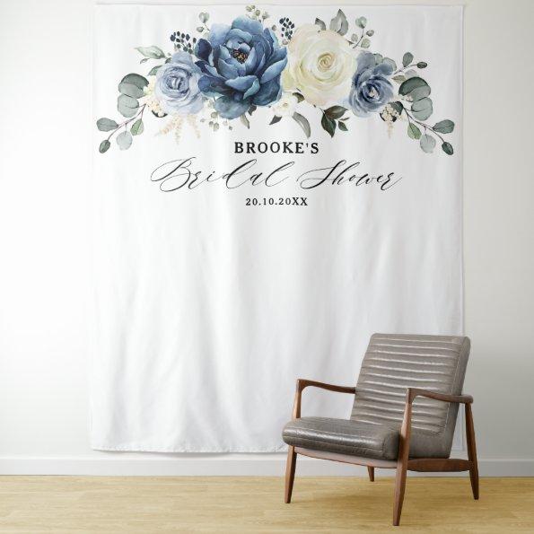 Navy Gold White Ivory Geometric  Tape Tapestry