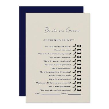 Navy Guess Who Said It Shower Game
