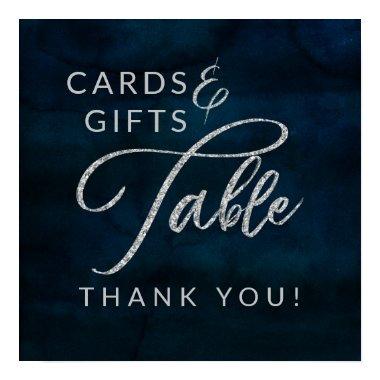 Navy Luster Blue  & Gifts Wedding Table Sign