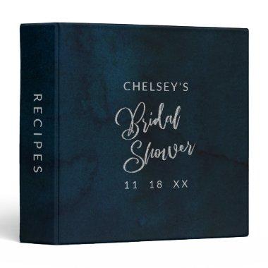 Navy Luster Dark Blue  Recipe  3 Ring Binder