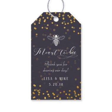 Navy Meant to Bee Honey Wedding Favor Thank You Gift Tags