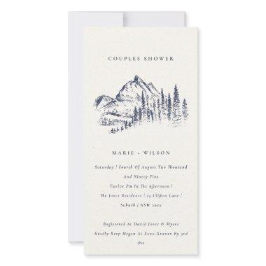 Navy Pine Mountain Sketch Couples Shower Invite