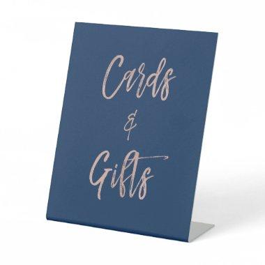 Navy & Rose Gold Glam Invitations & Gifts Tabletop Sign