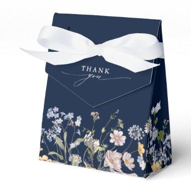 Navy Spring Wildflower Meadow Bridal Shower Favor Boxes