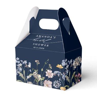 Navy Spring Wildflower Meadow Bridal Shower Favor Boxes