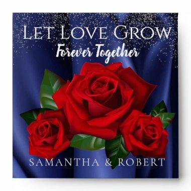 Navy Turkish Roses Wedding Favor Flower Seeds Envelope