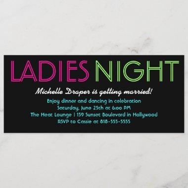 Neon Ladies Night Invitations