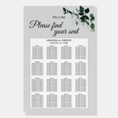 Neutral Botanical Seating Chart Welcome Sign