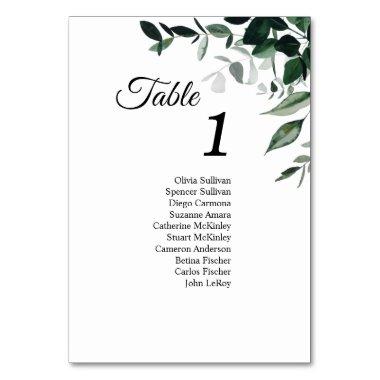 Neutral Botanical Table Numbers Sign with Guests