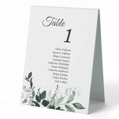 Neutral Botanical Table Tent Sign with Guests