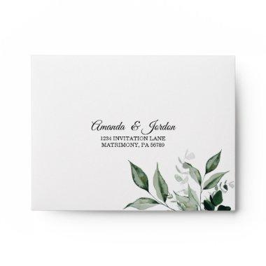 Neutral Botanical Wedding RSVP Envelope