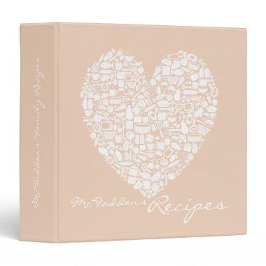 Neutral Personalized Name Family Recipe Binder