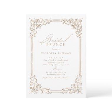 Neutral Vintage Frame Elegant Bridal Brunch
