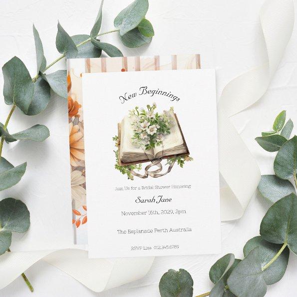 New Beginnings  Floral Open Book