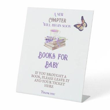 New Chapter Begin Brunch Diaper Raffle Baby Shower Pedestal Sign