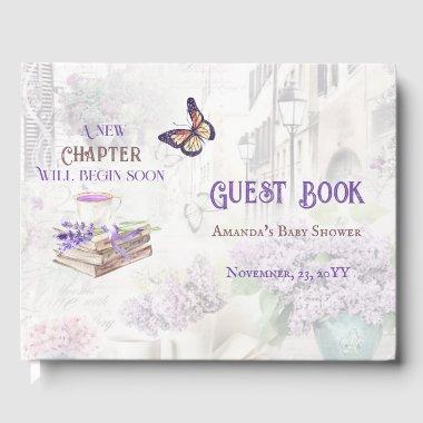 New Chapter Begin Brunch Guest Book Baby Shower