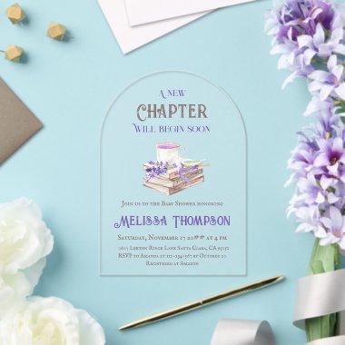 New Chapter Begin Lavender Brunch Book Baby Shower Acrylic