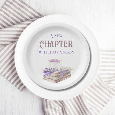New Chapter Begin Lavender Brunch Book Baby Shower Paper Plates