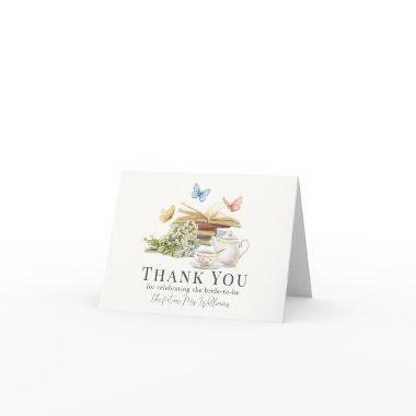 New Chapter Book Butterfly Floral Bridal Shower Thank You Invitations