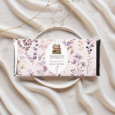 New chapter  watercolor, wildflower hershey bar favors