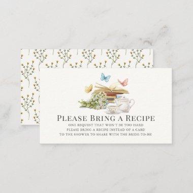 New Chapter Butterfly Bridal Shower Recipe Request Enclosure Invitations