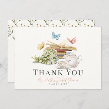 New Chapter Floral Bridal Shower Thank You Note Invitations