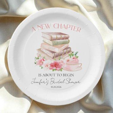 New Chapter | Tea & Books Watercolor  Paper Plates